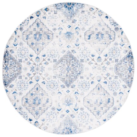 Safavieh 6 ft. 7 in. x 6 ft. 7 in. Shivan Round Power Loomed Rug; Ivory & Blue SHV148M-7R